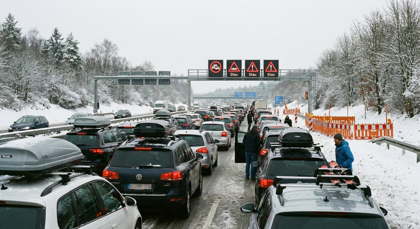 ADAC-Warnung: Winterferien-Ende, Skiurlauber und mögliche Autobahnsperren – hohe Staugefahr