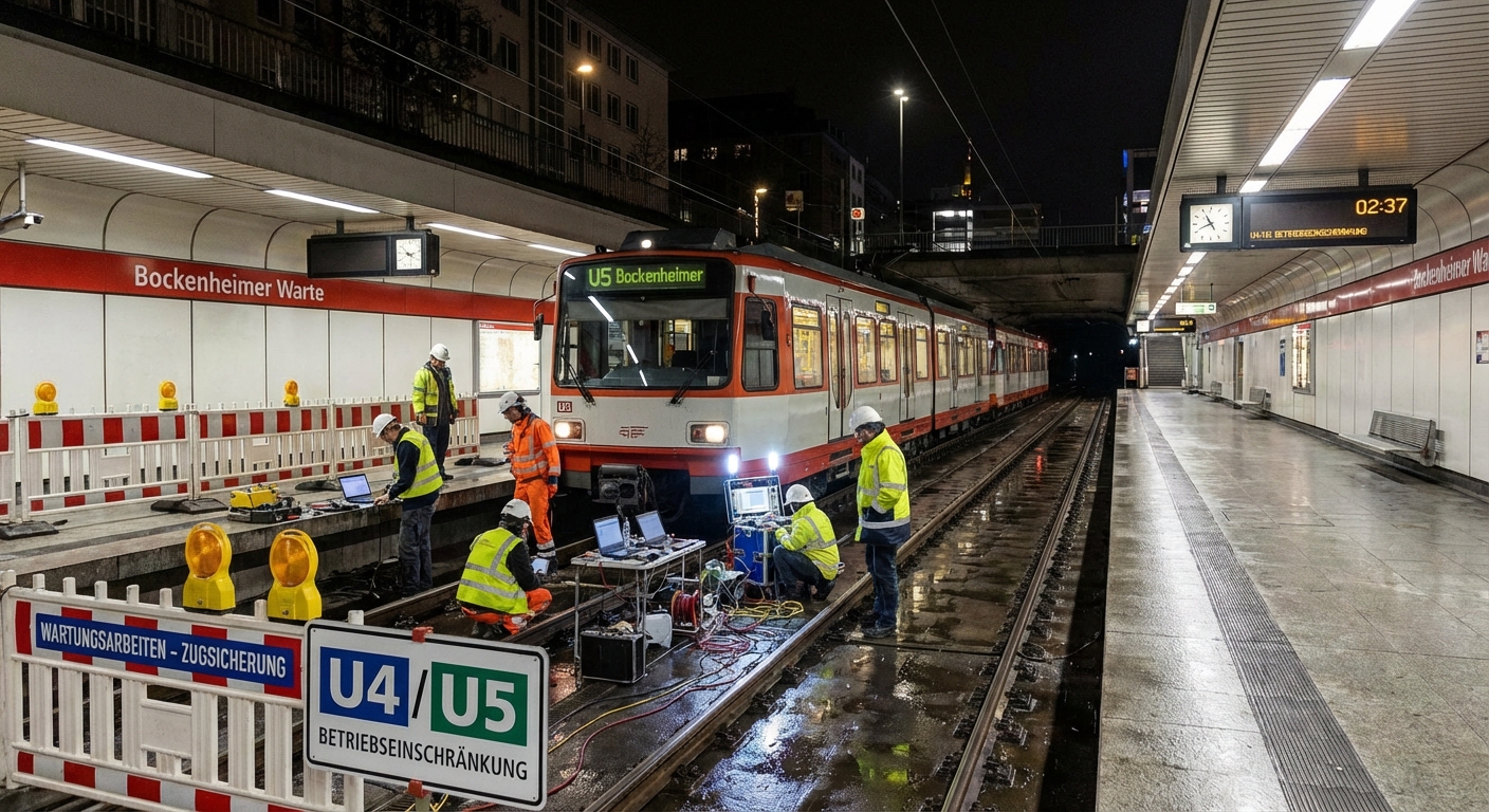 Frankfurt: Nächtliche Sperrungen auf U4 und U5 wegen Tests am digitalen Zugsicherungssystem