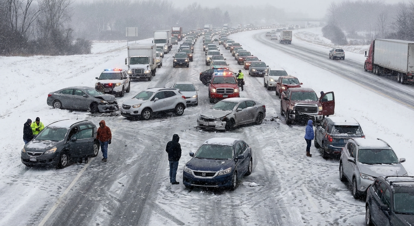 Glatte Straßen sorgen für Staus und zahlreiche Blechschäden