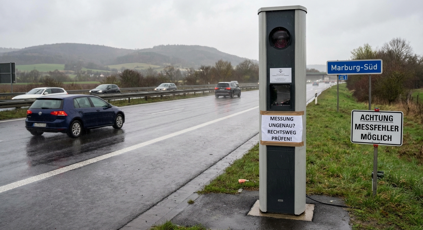 Messfehler am Blitzer auf der B3a vor Marburg‑Süd: Rechte und Schritte – Anwalt.de