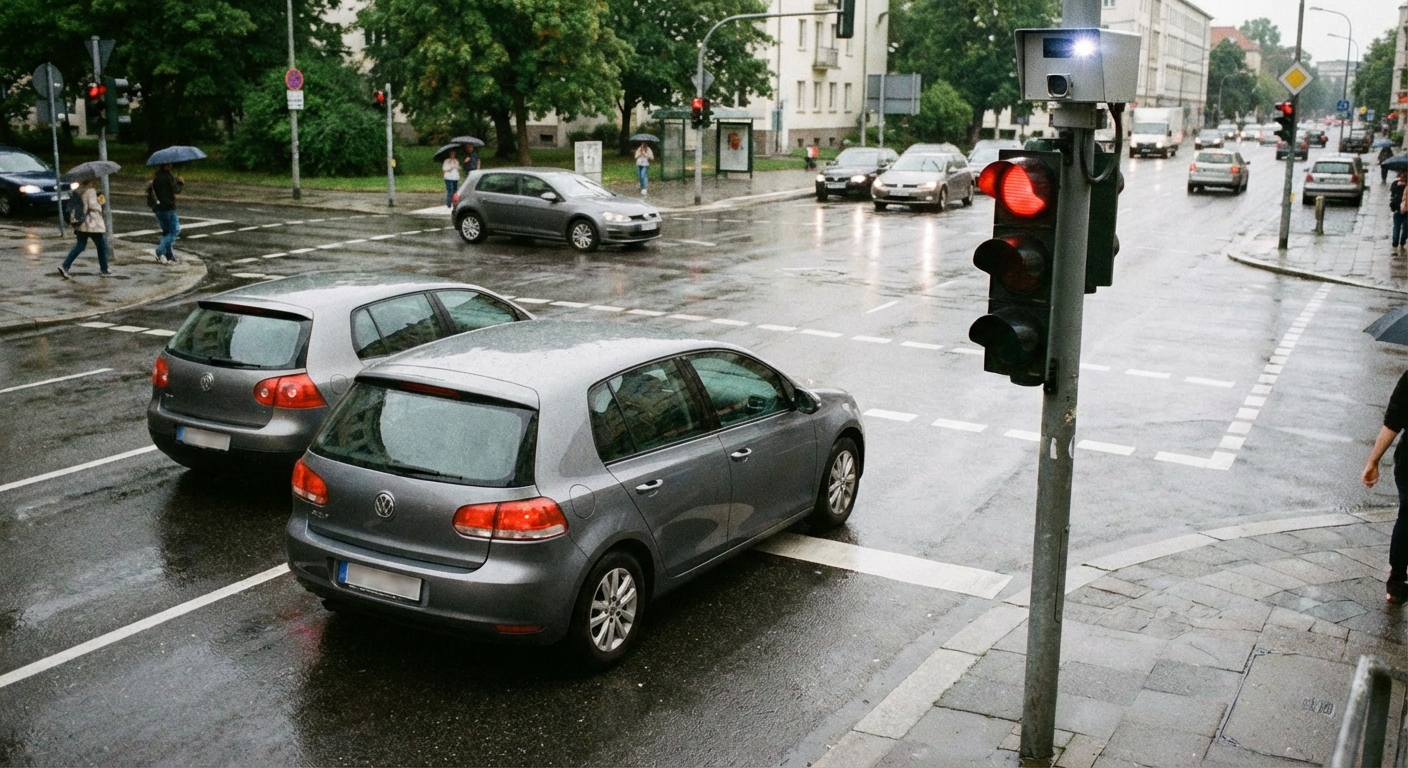 Wann wird das Überfahren der Haltelinie bei Grün zum Rotlichtverstoß?